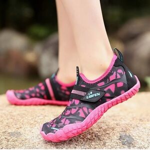 UBFEN Pink & Black Water Shoes- Size 35 EUR- Big Kid 4